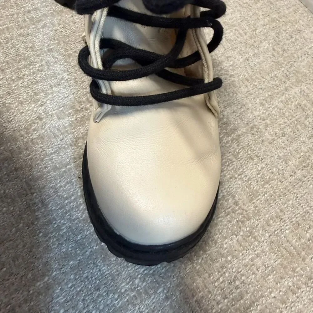 Zara Cream Toddler Girls Track Sole Zipper Boots EU 21 / US 5.5